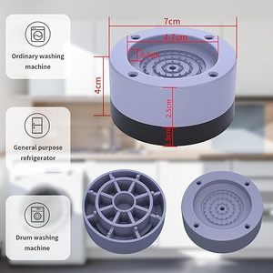 Set di 4 Piedini Antivibrazioni per <span class=keywords><strong>Lavatrice</strong></span>, Resistenti, Ecologici, Riutilizzabili, con Superficie Antiscivolo e Design Regolabile - Product Image 2