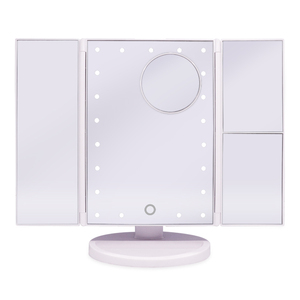 Rotación ajustable <span class=keywords><strong>de</strong></span> 180 ° fuente <span class=keywords><strong>de</strong></span> alimentación doble <span class=keywords><strong>Espejo</strong></span> Cosmético Luz ajustable con LED,Tríptica Aumentos 1X, 2X, 3X 10x - Product Image 3