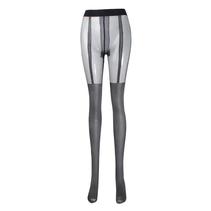 Nuevo Producto mitad transparente niñas sexy leggings de cuerpo completo pantimedias seda de las mujeres