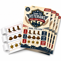 Boletos de Lotería con Diseño Personalizado de Temática Militar, Impresión Offset, Tres Ventanas, Sistema de Desprendimiento Fácil para Recaudación de Fondos