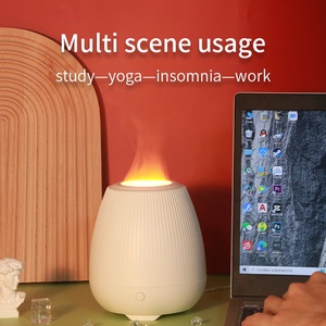 New Portable Plastic White Noise Machine 3D Flame Orange <b>LED</b> Night Light Aroma <b>Diffuser</b> Ultrasonic Humidifier USB Household - Product Image 4