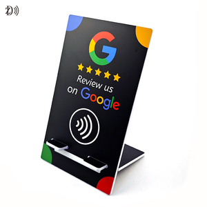 Support de table NFC personnalisé étanche noir PVC QR <span class=keywords><strong>Code</strong></span> 215 support RFID étiquettes de table - Product Image 4