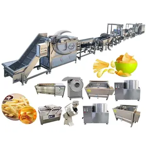 Voll automatische industrielle gefrorene Pommes Frites Produktions linie Cassava Fresh Finger Kartoffel chips Herstellung Maschine Preis