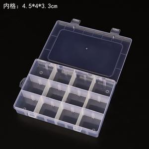 Caja de almacenamiento transparente de 12 compartimentos, organizador de joyas de plástico PP, organizador de escritorio con tapa para accesorios y herramientas - Product Image 5