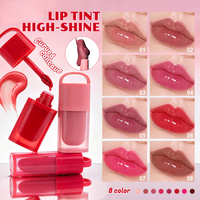 8-kleurige biologische veganistische waterproof minerale lipgloss met fruitachtige hydraterende spiegelende finish vloeibare lipolië