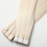 Extensions de cheveux de luxe à bandes adhésives, installation facile, blond naturel, cheveux humains russes vierges, mini-bandes invisibles, cuticules alignées