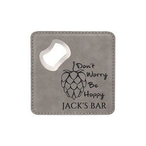 Laserable Leatherette Blanks Bottle Opener Coaster Covered Leather for Laser Engrave