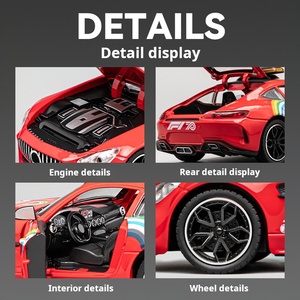 Modellino Auto da Corsa GTR in <span class=keywords><strong>Scala</strong></span> <span class=keywords><strong>1</strong></span>/<span class=keywords><strong>24</strong></span>, Diecast con Funzione Pull-Back, Suoni e Luci, Confezione Colorata, Regalo per Bambini - Product Image 6