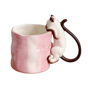 Nouvelles tasses à café en céramique 3D créatives et personnalisées avec motif de chat mignon, tasses en céramique avec poignée en forme d'<span class=keywords><strong>animal</strong></span> pour la maison et les cadeaux d'amis - Product Image 3