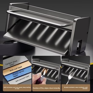 Kitchen Single Tier Metal Wiping Cloth Drain Sponge Rack <b>Standing</b> Type <b>Dish</b> Cloth Drying Rack With Mop Handle - Product Image 3