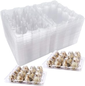 Transparent quail egg carton empaques de huevos plastico bandeja 12 celdas ostrich egg tray