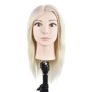 Голова-манекен 40 см с волосами для обучения парикмахерской, манекены, Человеческие Головы, тренировочная женская голова-манекен с человеческими волосами