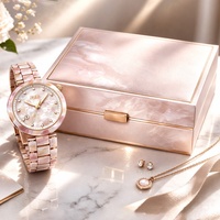 Asta Montre Quartz en Acétate Marbre Rose Perlé Cadran en Nacre Fournisseur Usine Personnalisation Multi-Couleurs