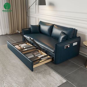 Moontree Vente à chaud de luxe de style nord-européen facile à installer canapé-<span class=keywords><strong>lit</strong></span> pliant en cuir canapés-lits pliables pour dormir - Product Image 6