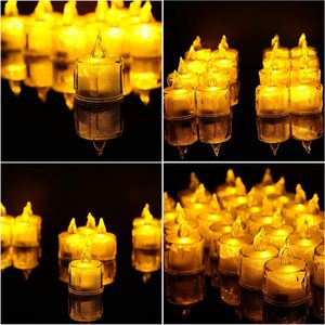Transparent Plastic Circular <b>LED</b> Candle <b>Small</b> Night <b>Light</b> Family Home Party Flameless Holiday Decoration Wax Material Battery - Product Image 5