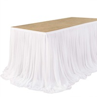 Jupe de table personnalisable 100 % polyester anti-taches pour anniversaires, mariages, fêtes, hôtels et banquets