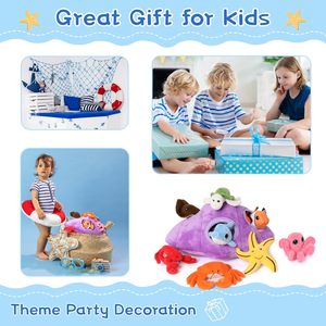 Qualité OEM Lot de 8 animaux de l'océan en peluche tortue diable poisson étoile de mer poisson clown ensemble coquille de mer maison en peluche pour enfants - Product Image 5