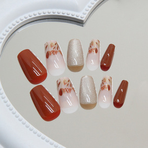 Ms.Miemie 24 piezas cuadrado corto ABS prensa <span class=keywords><strong>uñas</strong></span> diseño <span class=keywords><strong>de</strong></span> corazón <span class=keywords><strong>de</strong></span> moda Linda punta reutilizable con gracia <span class=keywords><strong>para</strong></span> dedos al por mayor - Product Image 2