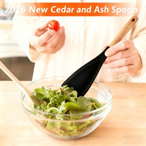 Spatule-cuillère résistante à la chaleur de qualité alimentaire, directement de l'usine, avec manche en bois, ustensile de mélange, cuillère de cuisine - Product Image 4