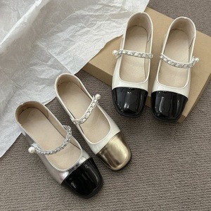 2026 Spring New Pearl Single Shoes Retro Small Fragrant Mary Jane Shoes Thick Heel Middle Heel Small Leather Shoes - Product Image 5