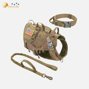 사용자 정의 전술 패딩 무거운 의무 조정 가능한 패션 서비스 개 목걸이 가죽 끈 배낭 하네스 스카프 큰 개를위한 풀 세트 없음 - Product Image 3