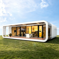 Cabine Capsule Préfabriquée Moderne en Conteneur, Maison Écologique avec Cadre en Verre Trempé, Idéale pour Glamping Extérieur, Hébergement, Salon ou Bureau