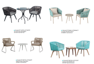 फोशान 3 टुकड़ा आउटडोर बिस्ट्रो कॉफी टेबल सेट गार्डन रस्सी कुर्सी बालकनी फर्नीचर - Product Image 2