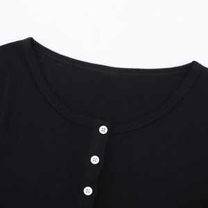 <strong>Women's</strong> 100% Merino Wool Fashion Comfortable Breathable Wrinkle Resistant High Quality Long Sleeve <strong>Henley</strong> <strong>Shirt</strong> - Product Image 4
