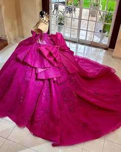 Mumuleo 2025 su misura abito <span class=keywords><strong>da</strong></span> <span class=keywords><strong>principessa</strong></span> fucsia Quinceanera <span class=keywords><strong>rosa</strong></span> caldo 3D fiore Vestido De Quinceanera abito Miss XV - Product Image 2