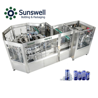 Ligne de production entièrement automatique de boissons gazeuses en conserve, machine de remplissage de boissons gazeuses en canettes d'aluminium, pompe