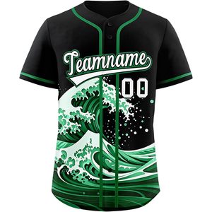 Maillot de baseball personnalisé, nom de l'équipe imprimé, 00, chemise de sport unisexe sublimée, évacuant l'humidité - Product Image 1