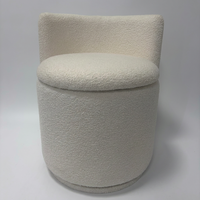 Fauteuil pivotant en fausse fourrure blanc crème