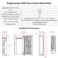 Moteur servo AC monophasé 220V 400W étanche IP67 3000 tr/min avec variateur servo EtherCAT pour AGV AMR Machine d'emballage