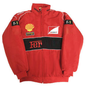 Hot Selling Men's F1 Racing Satin <strong>Jacket</strong> Handmade Embroidery Classic Black Red Design Customized Waterproof Winter <strong>Jacket</strong> - Product Image 2