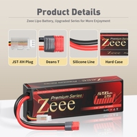 بطارية ليثيوم بوليمر Zeee Premium Series 2s سعة 8200 مللي أمبير 120c مع غلاف صلب وموصل دينز تي للسيارات والشاحنات التي تعمل بالتحكم عن بعد (عبوتان)