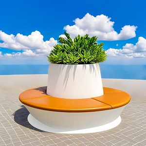 Y691 Modern Fiberglass Contemporary Flowerpot Seating Big Chair Tree Planter Chair Public Furniture Outdoor Leisure Hotel School - Product Image 3