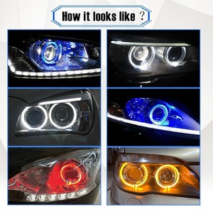 Nuevos faros LED de ojo de demonio de 5W para coches, motocicletas, luz de circulación diurna colorida DRL 12V, Mini lente de proyector, nuevo Kit de lámpara DIY - Product Image 6
