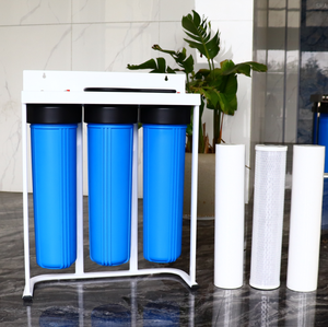 เครื่องกรองน้ำ <span class=keywords><strong>3</strong></span> ขั้นตอน ขนาด 20 นิ้ว ยี่ห้อ Big Blue จากแอฟริกาใต้ สำหรับน้ำบาดาลและน้ำบ่อ พร้อมขาตั้งแบบ Heavy Duty - Product Image 1