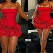 New Arrival Women's Stretch Floral Spaghetti <b>Strap</b> Top With Ruffled Skirt 2-Piece Party Dress Set Fashion - Product Image 2