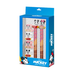 Karactermania For Dis-ney Mickey and Minnie Mix-Pack of <b>Erasable</b> Gel <b>Pen</b> + Eternal Pencil + 4 Erasers, Multicolour - Product Image 1