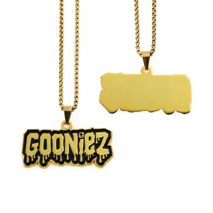 Zinc alloy to make custom die cast soft enamel shinny gold metal pendant necklace with chain