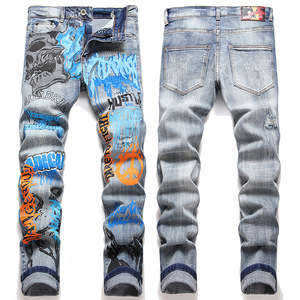 Erkek Denim artı boyutu rahat desen yırtık sıska yığılmış erkekler kaliteli kot - Product Image 3