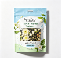 Sachets de thé écologiques à impression numérique personnalisée, sacs en plastique à fermeture éclair thermoscellable, impression ZJ pour thé aux herbes et bien-être