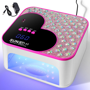 Nuova Lampada UV LED per Unghie SUN BT-17 <span class=keywords><strong>2</strong></span> in 1, 288W, 4 Timer, 45 LED, Fondo Rimovibile, Ricaricabile Wireless Automatica - Product Image 2