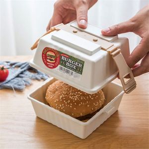 Portable Sandwich Container with Handle Buckle BPA-Free Hamburger Storage Box Leakproof On-the-Go <b>Lunch</b> Box - Product Image 6