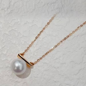 Collier de perles d'eau douce naturelles Wenchi Zhuji 6-7mm, pendentif en bois parallèle Aurora pur argenté, design simple et polyvalent - Product Image 2