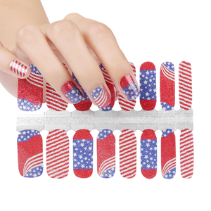 Huizi Nieuwe Amerikaanse Onafhankelijkheidsdag Design Nagelstickers Nageldecoratie Vlag Nagelstickers - Product Image 1
