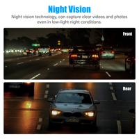 4.0In Dash Cam Car DVR 24H HD 1080P Kamera Dasbor Lensa Ganda Perekam Video 1080P Kotak Hitam Perekam Mengemudi Cermin Dasbor Berputar 24 Jam