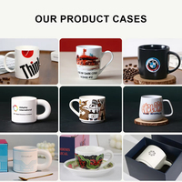 Mug en porcelaine personnalisé avec logo du fabricant, cadeau personnalisé, rouge et noir, mug à café en céramique promotionnel pour café