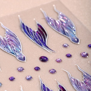 5D queue de sirène Floral 3D or autocollants Wayer transfert Nail Art décalcomanies <span class=keywords><strong>2023</strong></span> <span class=keywords><strong>ongles</strong></span> en plastique décoration Wayer transfert Nail Art - Product Image 2